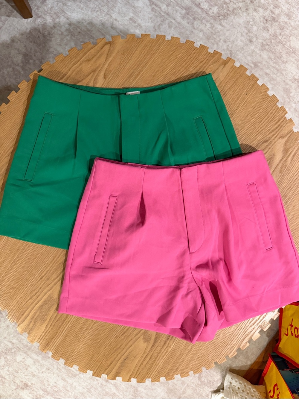 a new day Pink and Green High-Rise Tailored Bermuda Shorts Set